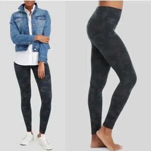 Spanx Leggings Size XL Gray Camo Look at Me Now Seamless High Waisted Athleisure